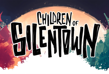 A spread cover of Children of Silentown, showcasing the games logo behind a forest backdrop at night.