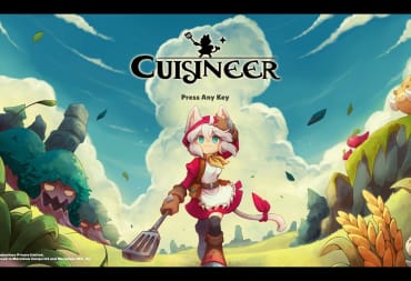 Cuisineer main menu featuring main character Pom in the center.