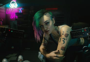 Judy Alvarez leaning on some equipment in Cyberpunk 2077, for which a followup codenamed Project Orion is currently in the works