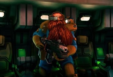 An angry-looking dwarf wielding a gun and getting ready to slay some hordes in Deep Rock Galactic: Survivor