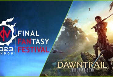 Final Fantasy XIV Fan Festival 2023 London Logo and Dawntrail Key Artwork