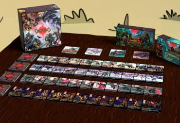 A featured screenshot of the box and cards for the tactical card game Gudnak.