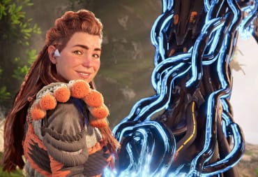 Aloy smiling over her shoulder in Horizon Forbidden West