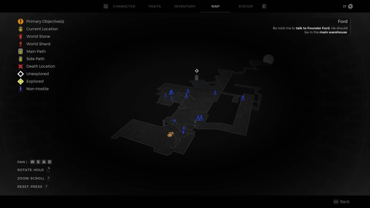 Remnant 2 Starter Guide - Map of Ward 13 Showing Ford Quest