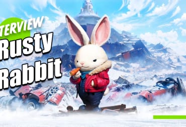 The protagonist of Rusty Rabbit, Stamp, stands proud in the key art for Rusty Rabbit