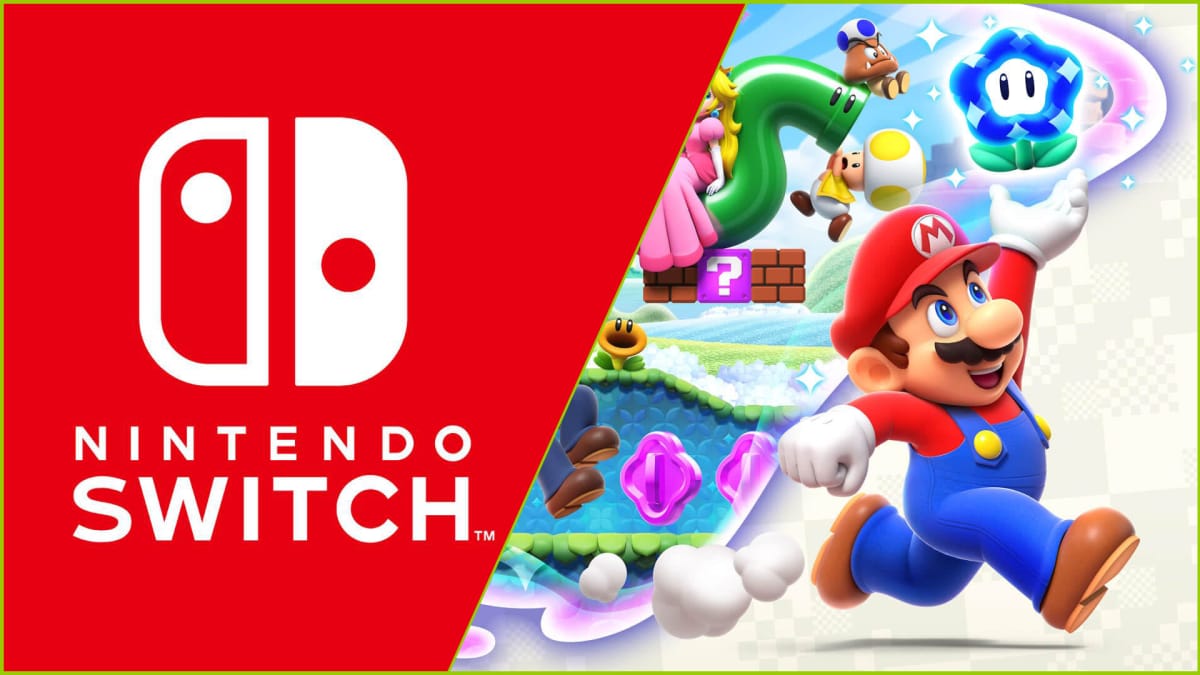 Super mario Bros. Wonder Key Art and Nintendo Switch Logo