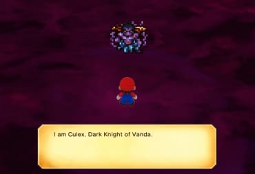 Mario first meeting Culex behind the locked door in Super Mario RPG