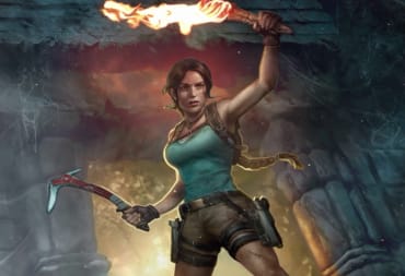 Artwork of the Lara Croft Legendary Creature card from the Tomb Raider Secret Lair