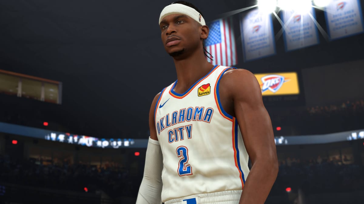 Oklahoma City Thunder player Shai Gilgeous-Alexander in NBA 2K24, developed by Visual Concepts