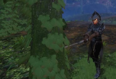 Where to Find All Resources in Enshrouded - Cover Image Cutting Down a Hardwood Tree in Revelwood