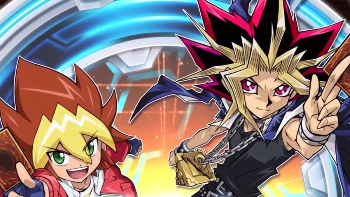 Yugi Muto and Yu-Gi-Oh! Sevens protagonist Yuga Ohdo in official Yu-Gi-Oh! artwork